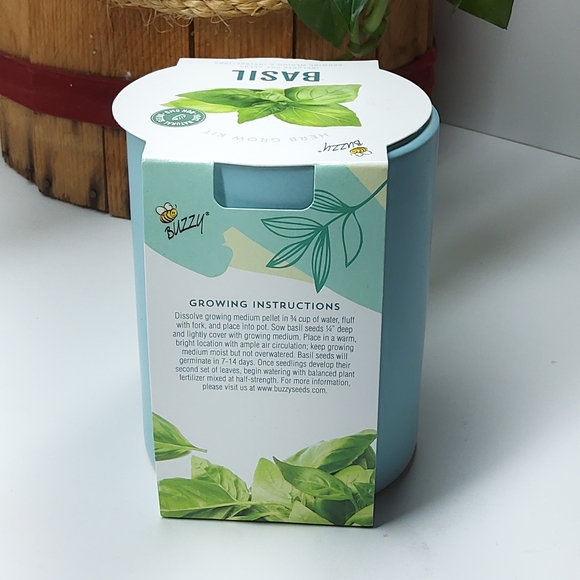 Buzzy Other Buzzy Brand Basil Complete Grow Kit Ceramic Pot Seeds